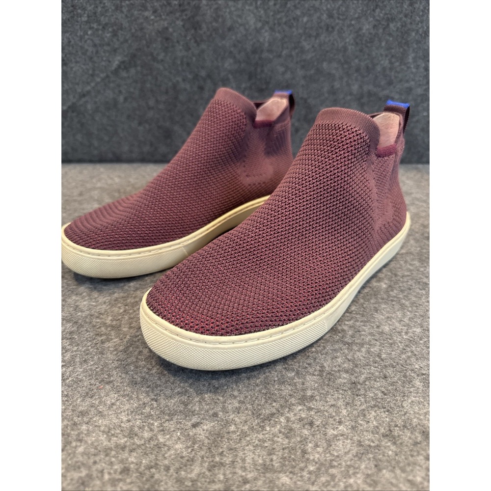 ROTHY'S The Chelsea Women's Size 9 Burgundy Berry Knit Ankle Boots Slip On